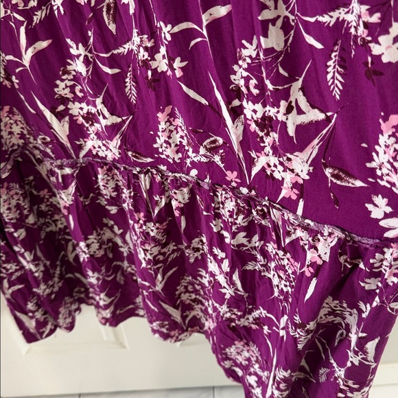 Maison Tara floral plus size 24W peasant maxi dress purple - Picture 6 of 7